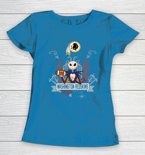NFL Washington Redskins Football Jack Skellington Halloween Women's T-Shirt 6