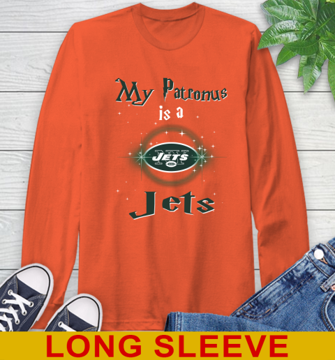 NFL Football Harry Potter My Patronus Is A New York Jets Long Sleeve T-Shirt 4