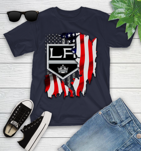 Los Angeles Kings NHL Hockey American Flag Youth T-Shirt 2