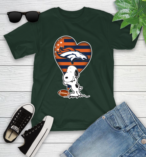 Denver Broncos NFL Football The Peanuts Movie Adorable Snoopy Youth T-Shirt 5