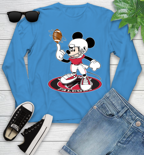 NFL Football Atlanta Falcons Cheerful Mickey Disney Shirt Youth Long Sleeve 7