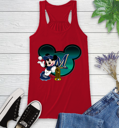 MLB Milwaukee Brewers The Commissioner's Trophy Mickey Mouse Disney Racerback Tank 6