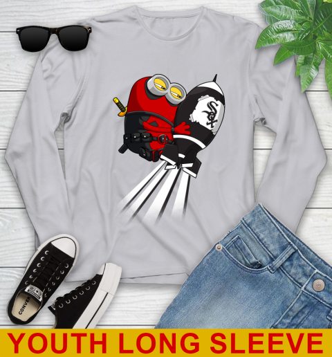 MLB Baseball Chicago White Sox Deadpool Minion Marvel Shirt Youth Long Sleeve 5