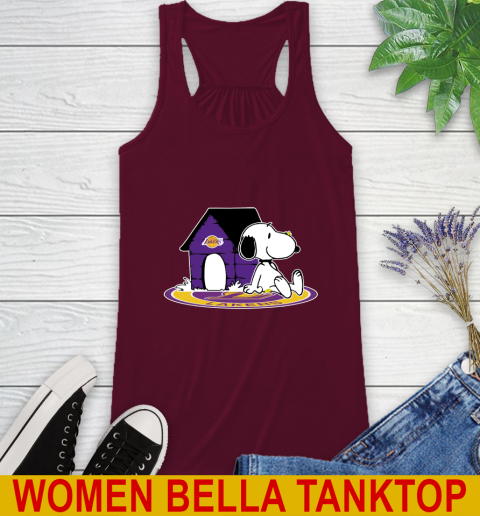 NBA Basketball Los Angeles Lakers Snoopy The Peanuts Movie Shirt Racerback Tank 3