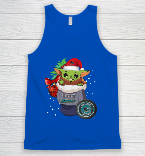 San Jose Sharks Christmas Baby Yoda Star Wars Funny Happy NHL Tank Top 5
