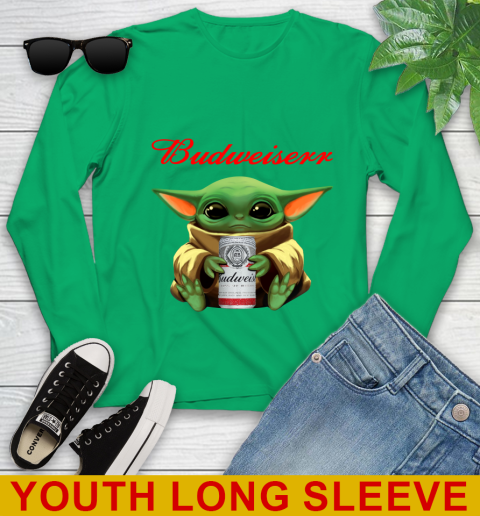 Star Wars Baby Yoda Hugs Budweiser Beer Shirt 128