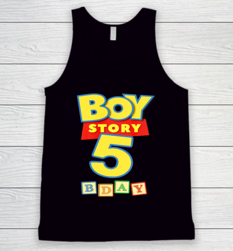 Toy Blocks Boy Story 5 Year Old Birthday Tank Top