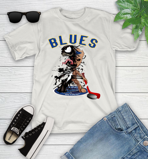 NHL St.Louis Blues Hockey Venom Groot Guardians Of The Galaxy Youth T-Shirt 12