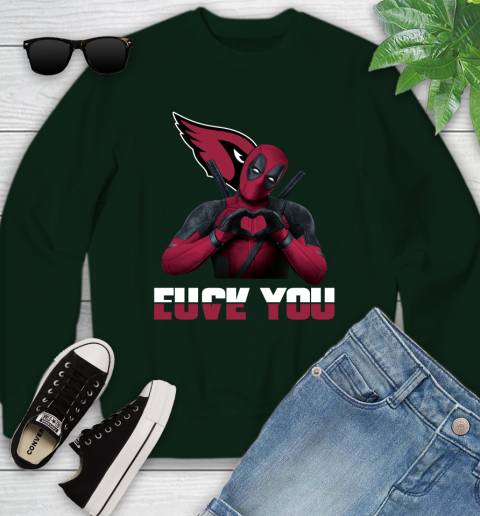 NHL Arizona Cardinals Deadpool Love You Fuck You Football Sports Youth Sweatshirt 9