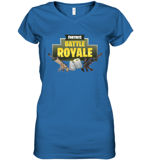 lcrm fortnite battle royale logo with assault rifle shirts women v neck t shirt 39 front royal