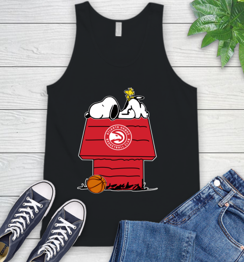 Atlanta Hawks NBA Basketball Snoopy Woodstock The Peanuts Movie Tank Top 2