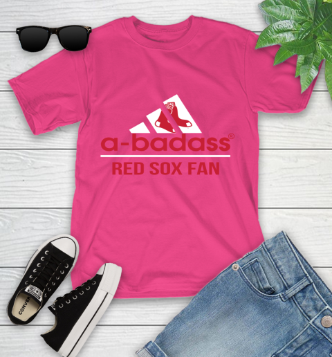 MLB A Badass Boston Red Sox Fan Adidas Baseball Sports Youth T-Shirt 11
