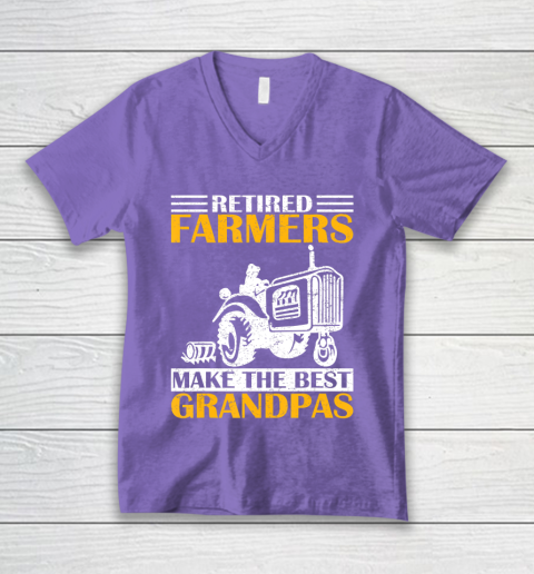 GrandFather gift shirt Retired Farmer Tractor Make The Best Grandpa Retirement Gift T Shirt V-Neck T-Shirt 8