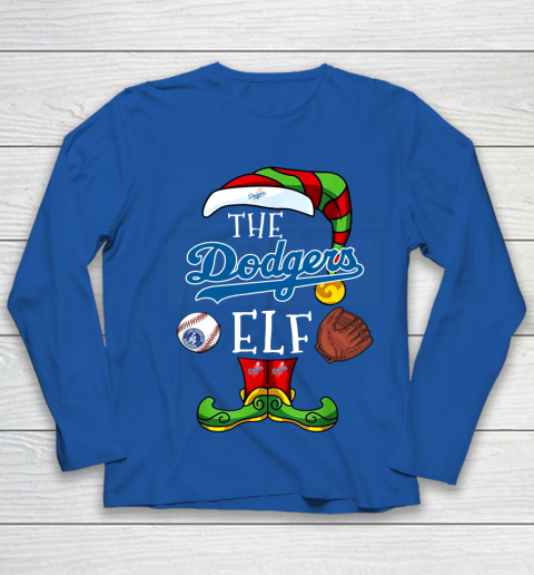 Los Angeles Dodgers Christmas ELF Funny MLB Youth Long Sleeve 7