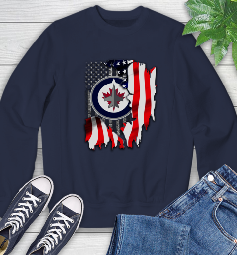 Winnipeg Jets NHL Hockey American Flag Sweatshirt 2