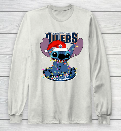 Edmonton Oilers NHL Hockey noel stitch Christmas Long Sleeve T-Shirt 9