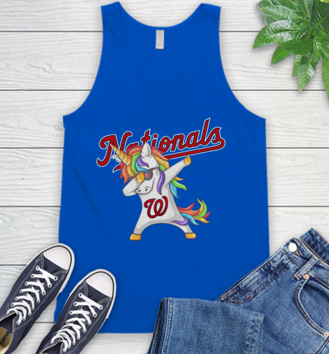 Washington Nationals MLB Baseball Funny Unicorn Dabbing Sports Tank Top 5