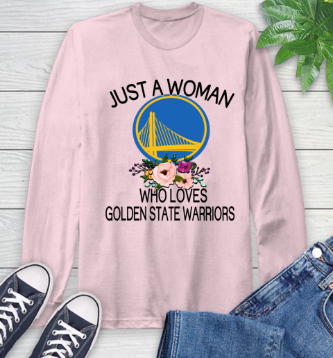 NBA Just A Woman Who Loves Golden State Warriors Basketball Sports Long Sleeve T-Shirt 8