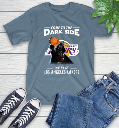 NBA Come To The Dark Side We Have Los Angeles Lakers Star Wars Darth Vader Basketball T-Shirt 8