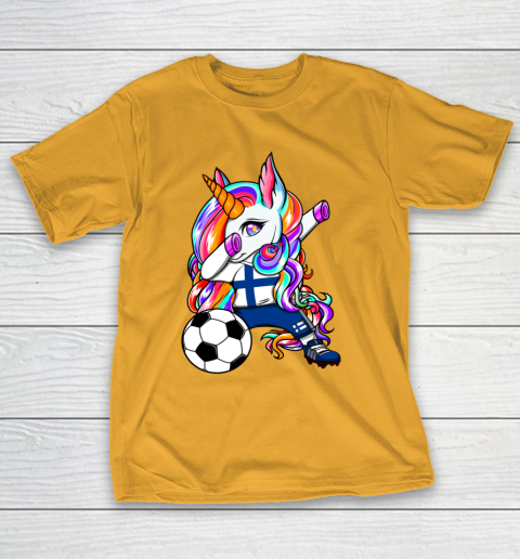 Dabbing Unicorn Finland Soccer Fans Jersey Finnish Football T-Shirt 3