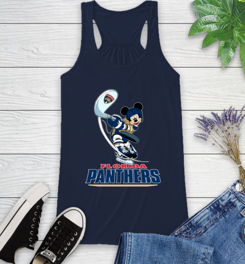 NHL Hockey Florida Panthers Cheerful Mickey Mouse Shirt Racerback Tank 11