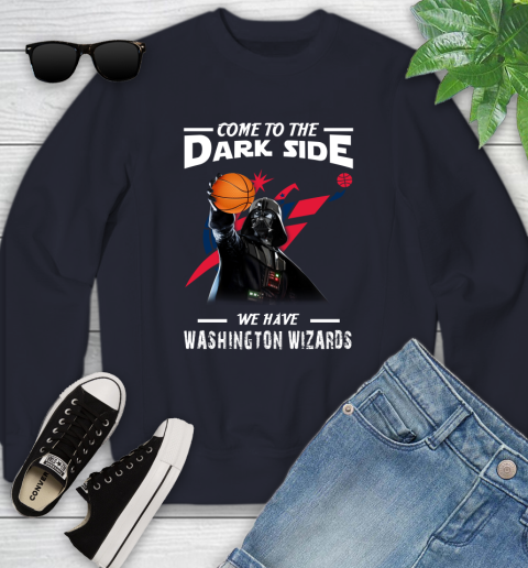 NBA Come To The Dark Side We Have Washington Wizards Star Wars Darth Vader Basketball Youth Sweatshirt 2