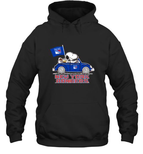 Snoopy And Woodstock Ride The New York Rangers Car NHL Hoodie
