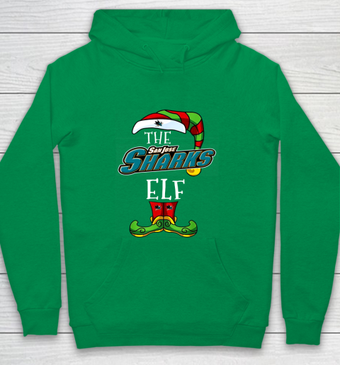 San Jose Sharks Christmas ELF Funny NHL Youth Hoodie 4