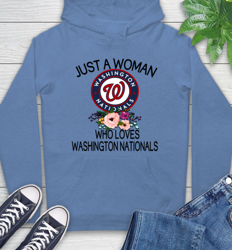 MLB Just A Woman Who Loves Washington Nationals Baseball Sports Hoodie 9