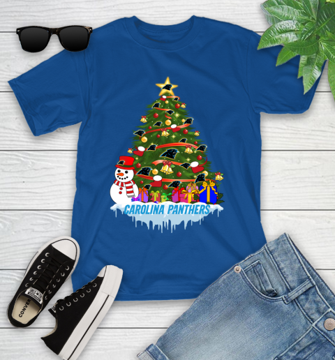 Carolina Panthers Merry Christmas NFL Football Sports Youth T-Shirt 9
