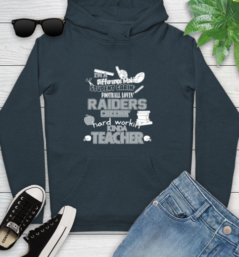 Oakland Raiders NFL I'm A Difference Making Student Caring Football Loving Kinda Teacher Youth Hoodie 10