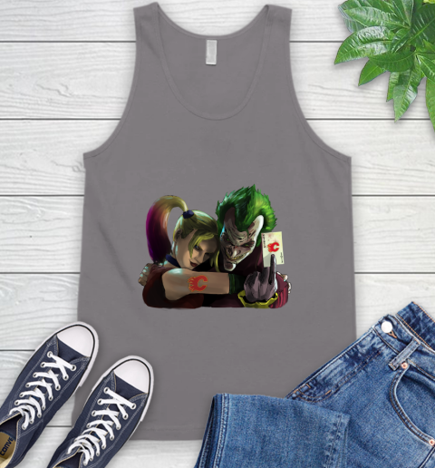 Calgary Flames NHL Hockey Joker Harley Quinn Suicide Squad Tank Top 7