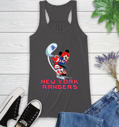 NHL Hockey New York Rangers Cheerful Mickey Mouse Shirt Racerback Tank 12