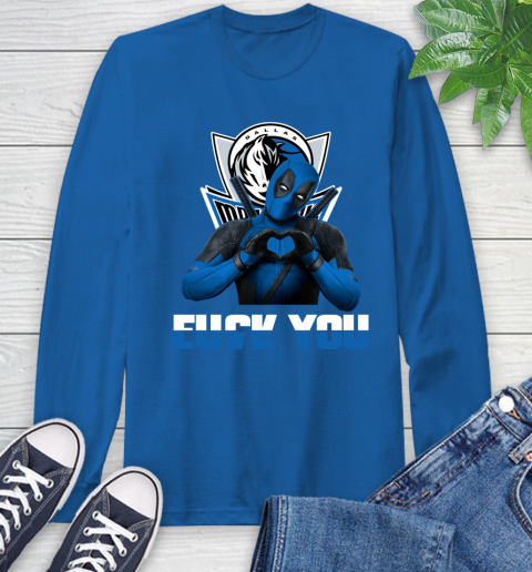 NBA Dallas Mavericks Deadpool Love You Fuck You Basketball Sports Long Sleeve T-Shirt 10