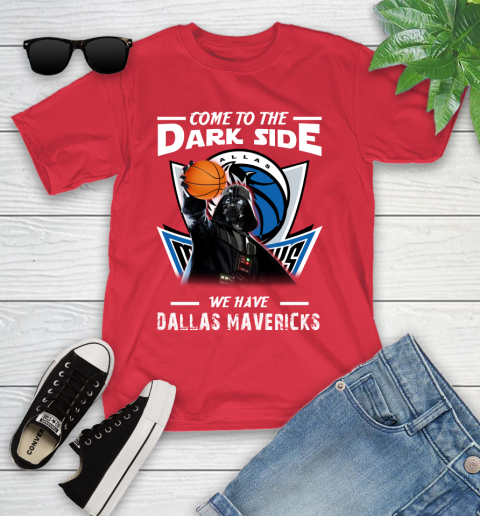 NBA Come To The Dark Side We Have Dallas Mavericks Star Wars Darth Vader Basketball Youth T-Shirt 13