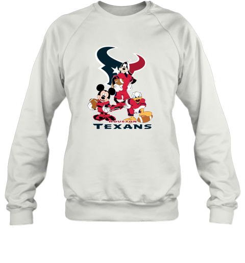 Mickey Donald Goofy The Three Houston Texans Football Sweatshirt