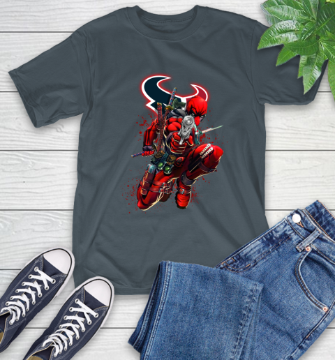NFL Deadpool Marvel Comics Sports Football Houston Texans T-Shirt 9