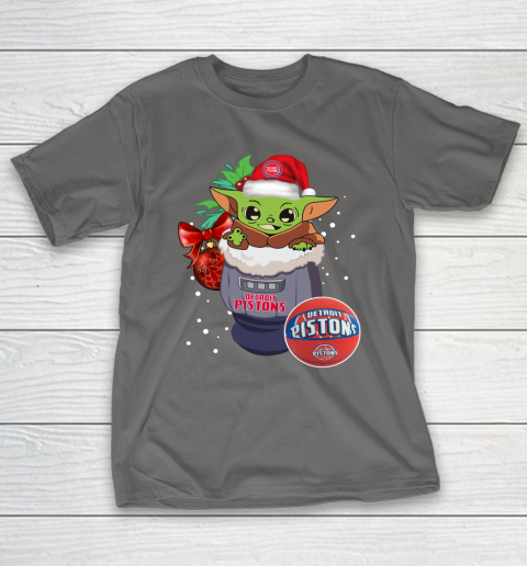 Detroit Pistons Christmas Baby Yoda Star Wars Funny Happy NBA T-Shirt 9