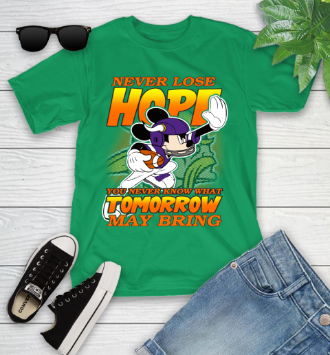 Minnesota Vikings NFL Football Mickey Disney Never Lose Hope Youth T-Shirt 8