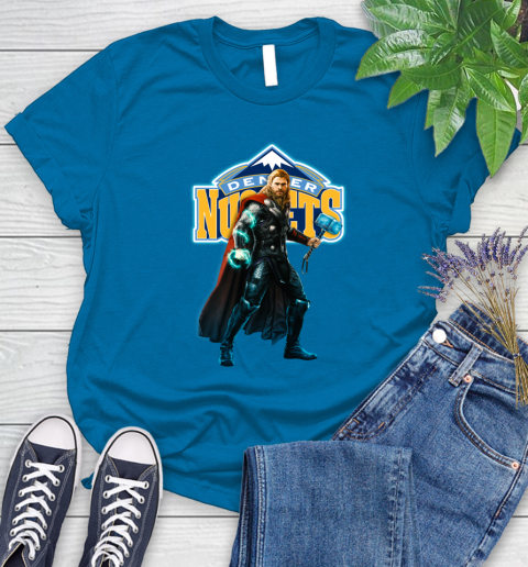 NBA Thor Avengers Endgame Basketball Denver Nuggets Women's T-Shirt 7