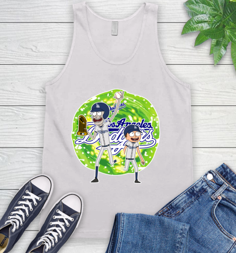 MLB Los Angeles Dodgers Rick And Morty Commissioner's Trophy Baseball Sports Tank Top