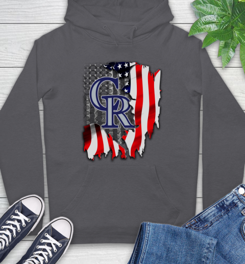 Colorado Rockies MLB Baseball American Flag Hoodie 7
