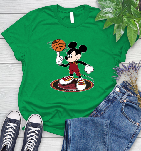 NBA Basketball Miami Heat Cheerful Mickey Disney Shirt Women's T-Shirt 7