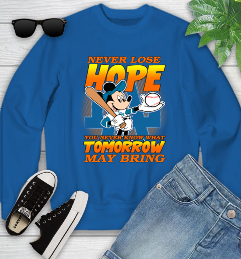 Los Angeles Dodgers MLB Baseball Mickey Disney Never Lose Hope Youth Sweatshirt 7