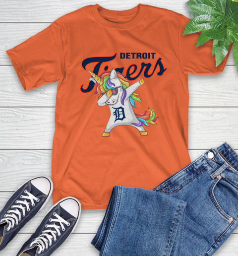 Detroit Tigers MLB Baseball Funny Unicorn Dabbing Sports T-Shirt 17