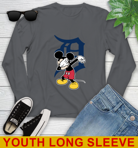 Detroit Tigers MLB Baseball Dabbing Mickey Disney Sports Youth Long Sleeve 9
