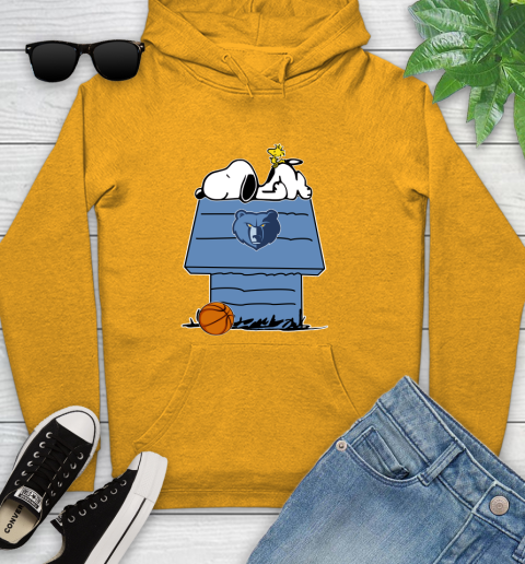 Memphis Grizzlies NBA Basketball Snoopy Woodstock The Peanuts Movie Youth Hoodie 3