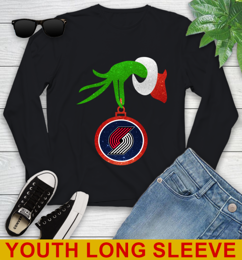 Portland Trail Blazers Grinch Merry Christmas NBA Basketball Youth Long Sleeve 2