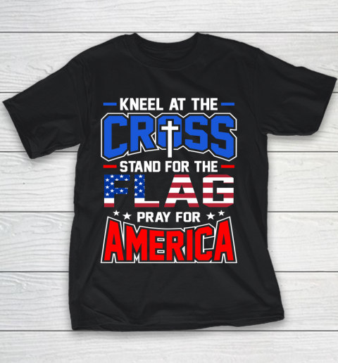 Veteran Shirt Stand for the Flag Pray for America Flag Day Youth T-Shirt