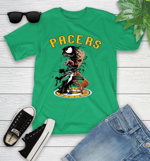 NBA Indiana Pacers Basketball Venom Groot Guardians Of The Galaxy Youth T-Shirt 6